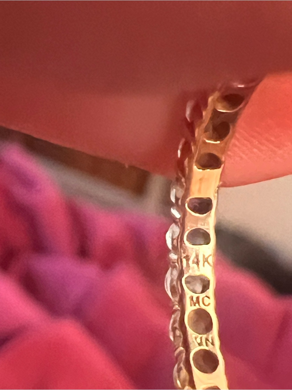 Blue Topaz 14kt gold eternity ring- size 4.5 - Picture 9 of 9